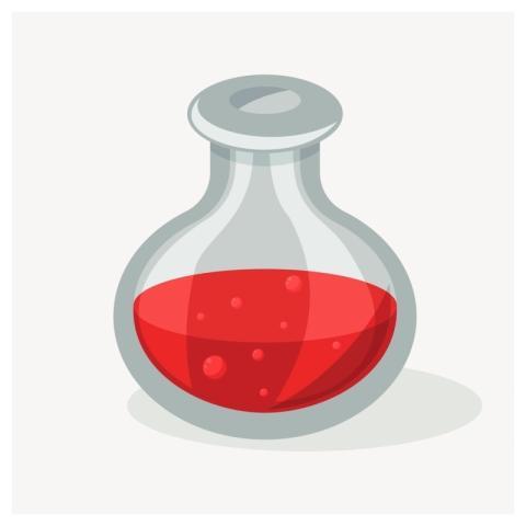 Laboratory flask, education illustration