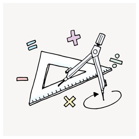 Math set clipart, education illustration