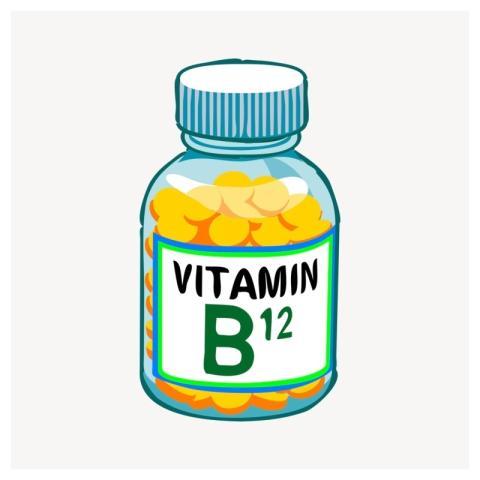 Vitamin B bottle clipart, health