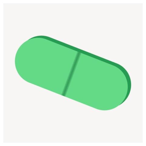 Green pill clipart, health illustration