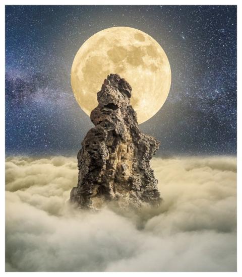 Mountain Clouds Moon Solar System