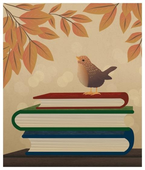 Bird Branches Autumn Leaves