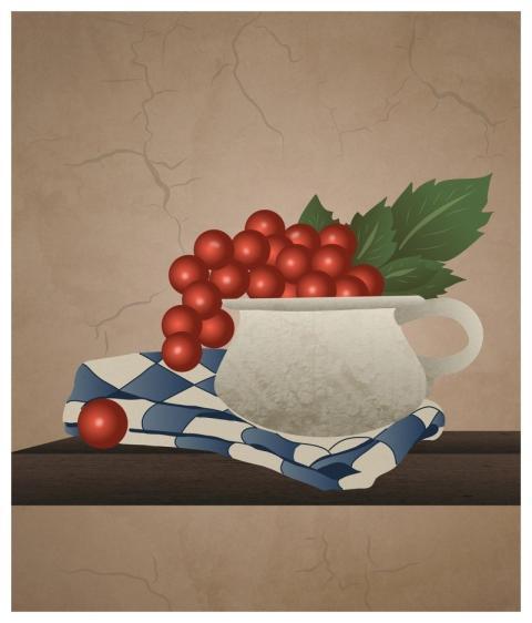 Still Life Fruit Decoration Grapes