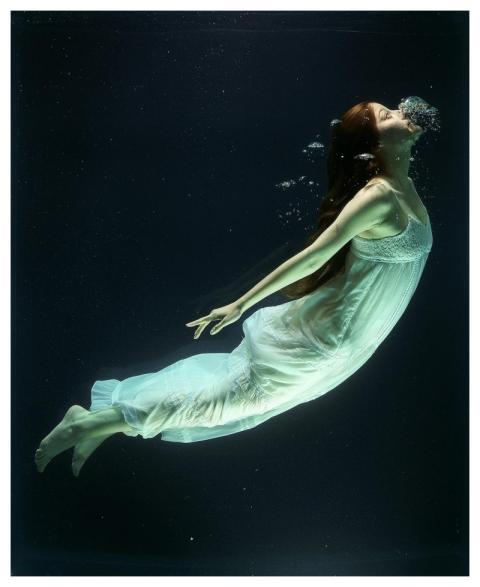 Under Water Fashion Woman Underwater