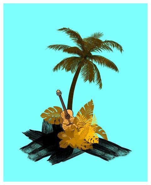 Palm Tree Guitar Nature Plants