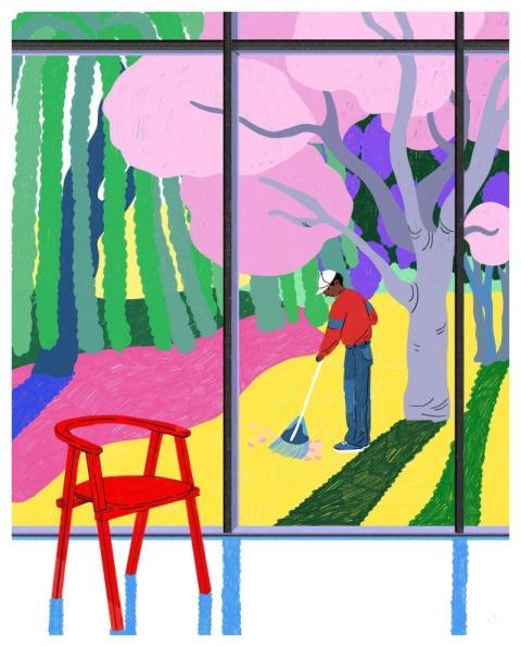 Chair Garden Spring Blossom