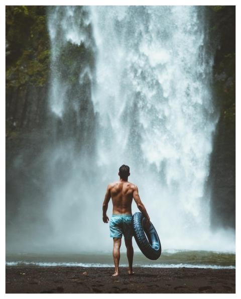 Water Waterfall Outdoors Adult