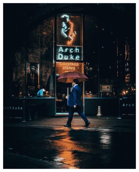 Street Raining Night Evening