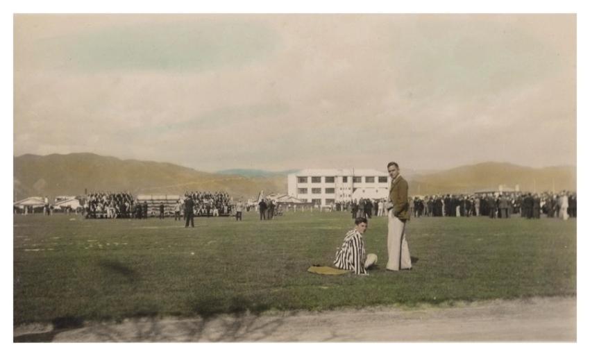 [Two men sports field] (1920s