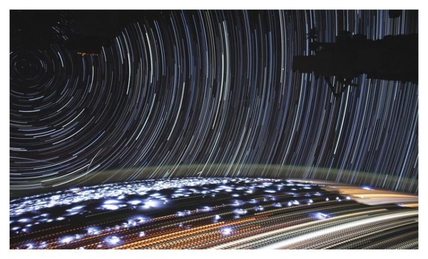 A Trail of Night Lights from the International Spa