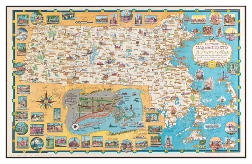 Historic Massachusetts : travel map