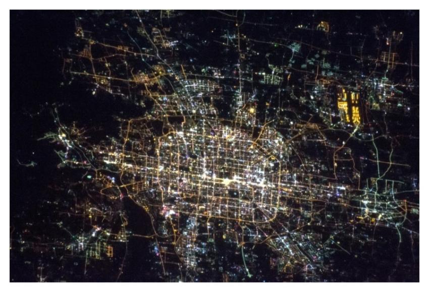 Beijing at Night from the International Space Stat