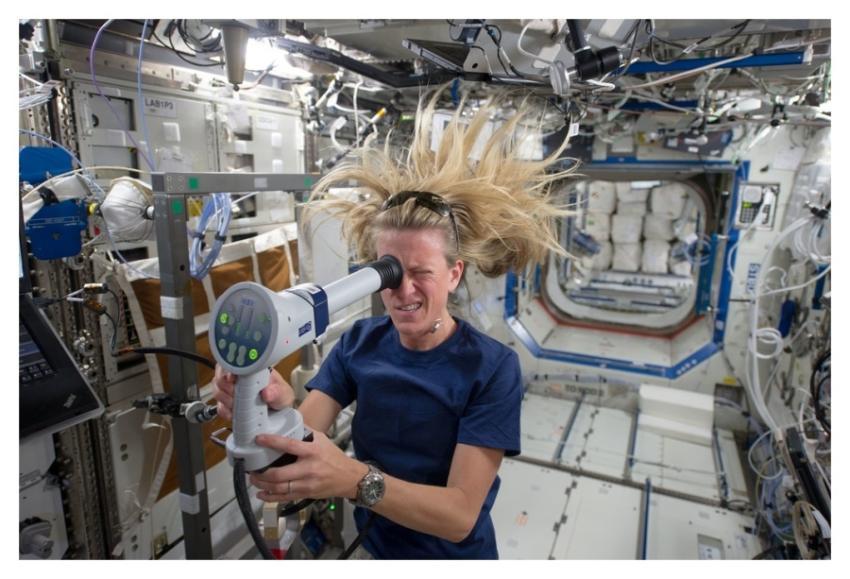 iss036e006520 Ocular Health (OH) Fundoscope Exam