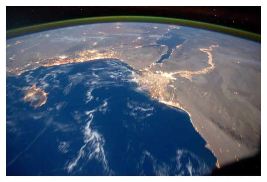 Mediterranean Sea Area at Night (NASA, Internation