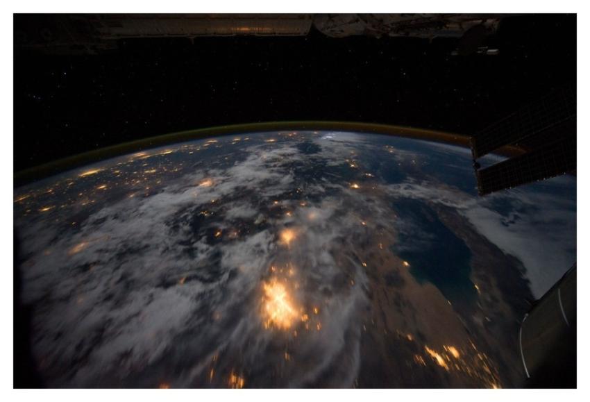 Night View: California, Mexico's Baja California a