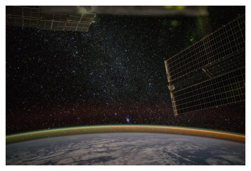 The Earth’s limb during a starry night pass