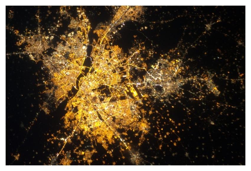 Delhi/New Delhi/Gurgaon, India at Night (NASA, Int