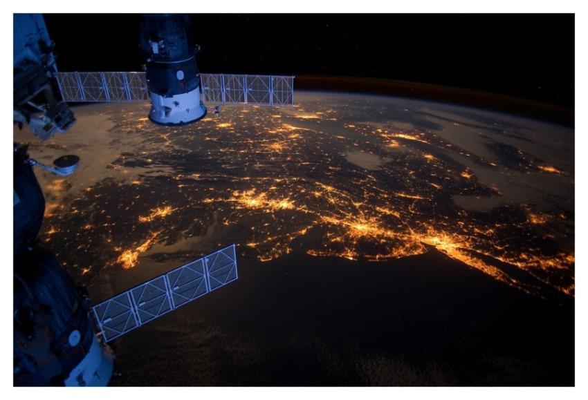 Atlantic Coast at Night (NASA, International Space