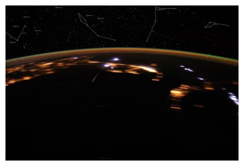 Stunning Lyrids Over Earth at Night With Star Fiel
