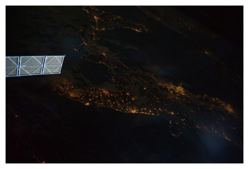 Southern Italy at Night (NASA, International Space