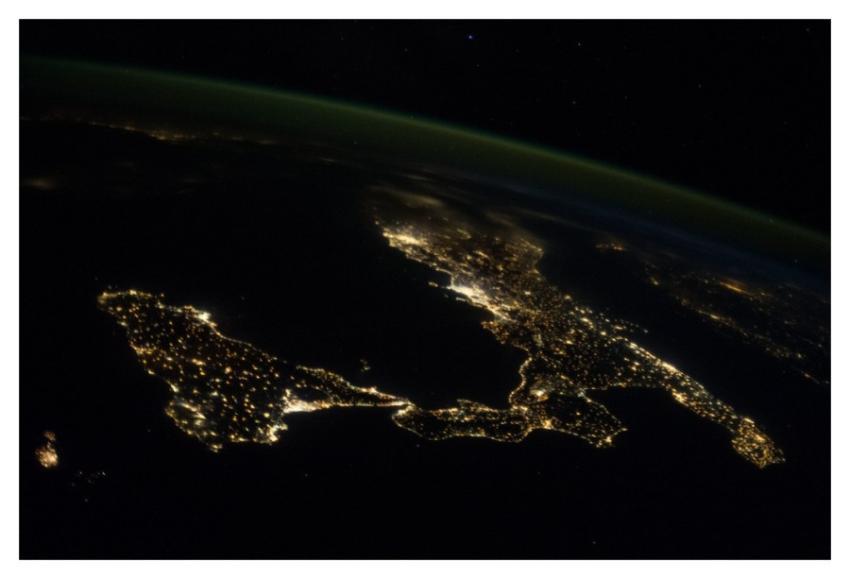 Italy and Sicily at Night (NASA, International Spa