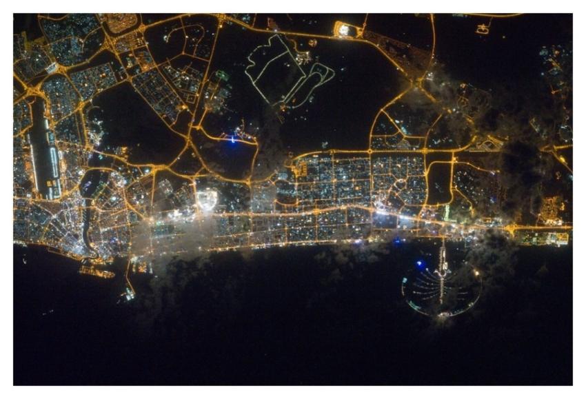 Dubai, United Arab Emirates at Night (NASA, Intern