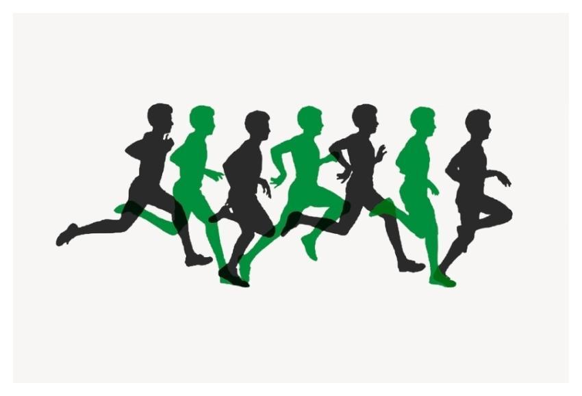 People running silhouette clipart, health