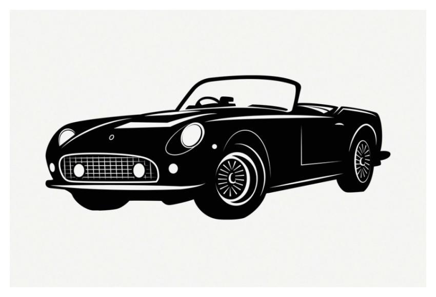 Sports car drawing, vintage vehicle