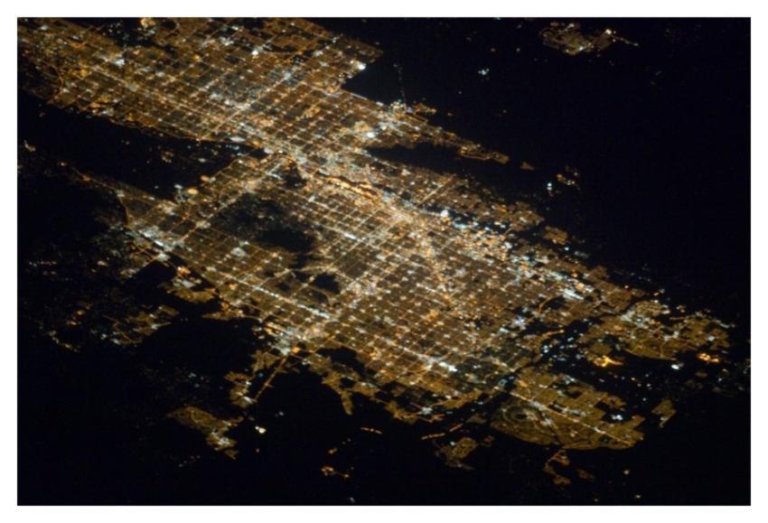 Phoenix-Mesa-Glendale, Arizona at Night (NASA, Int
