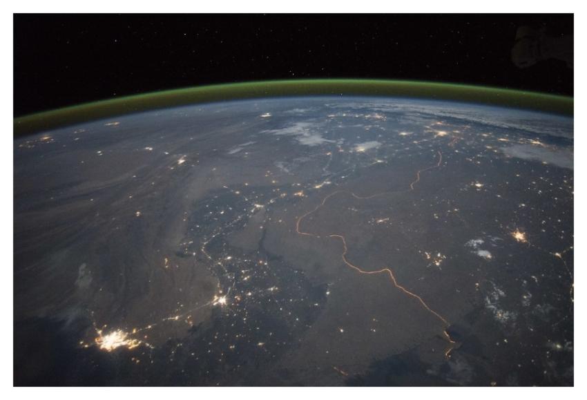 India-Pakistan Border at Night