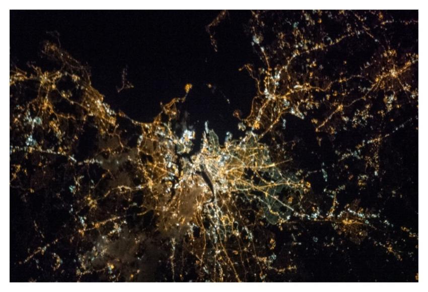 Boston at Night (NASA, International Space Station