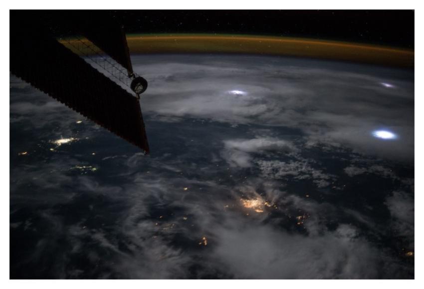 Lightning Flashes at Night over the Earth