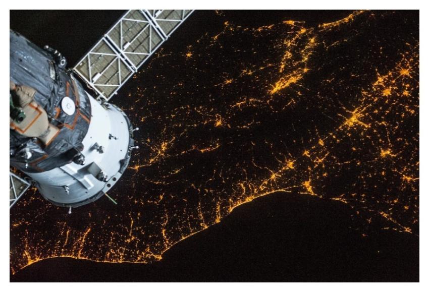 Northern Italy at Night (NASA, International Space