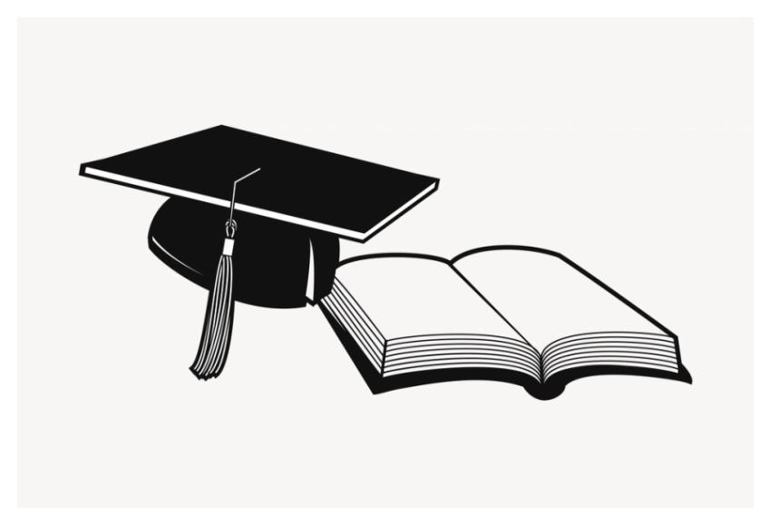 Graduation hat clipart, education illustration