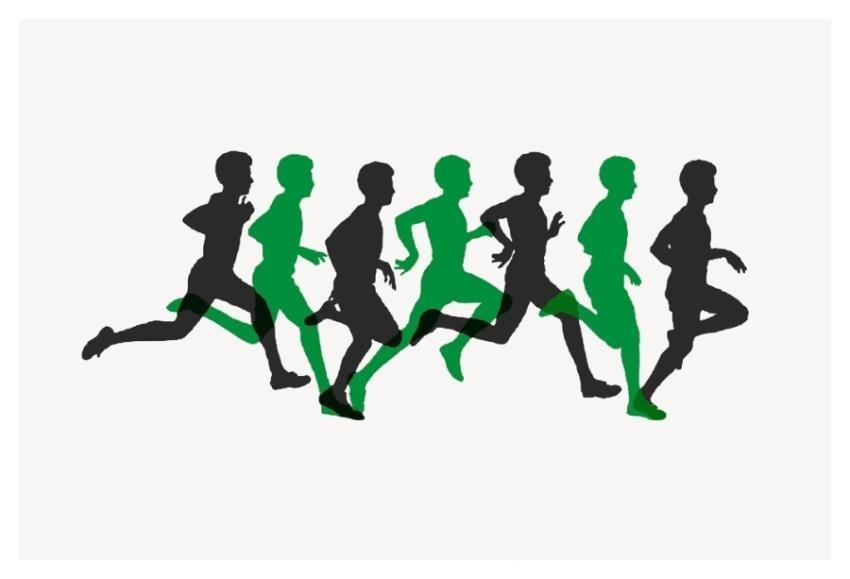 People running silhouette clipart, health
