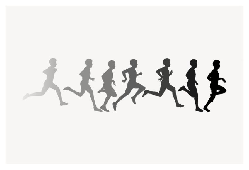 People running silhouette clipart, health