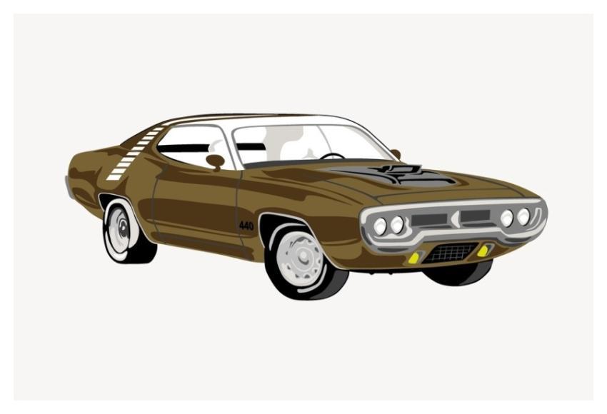 Classic sports car clipart, illustration