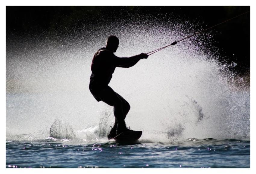 Free man playing water sports