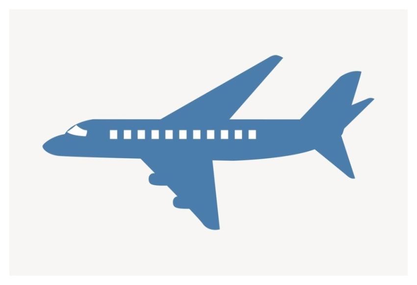 Airplane clipart, travel illustration vector