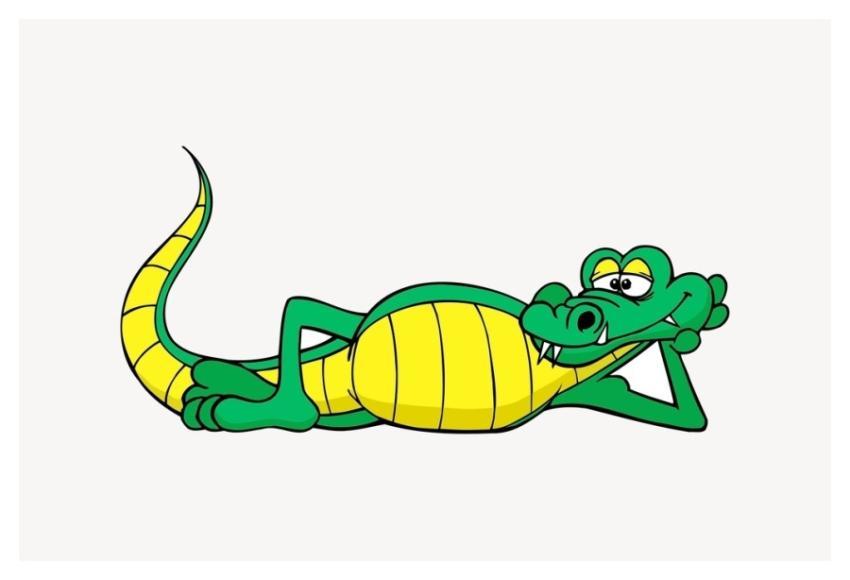 Cartoon crocodile clipart, animal illustration