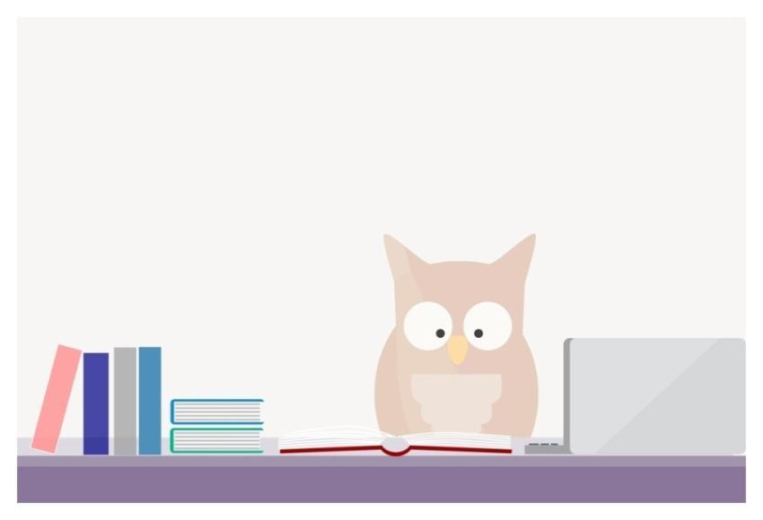 Owl reading background, education illustration