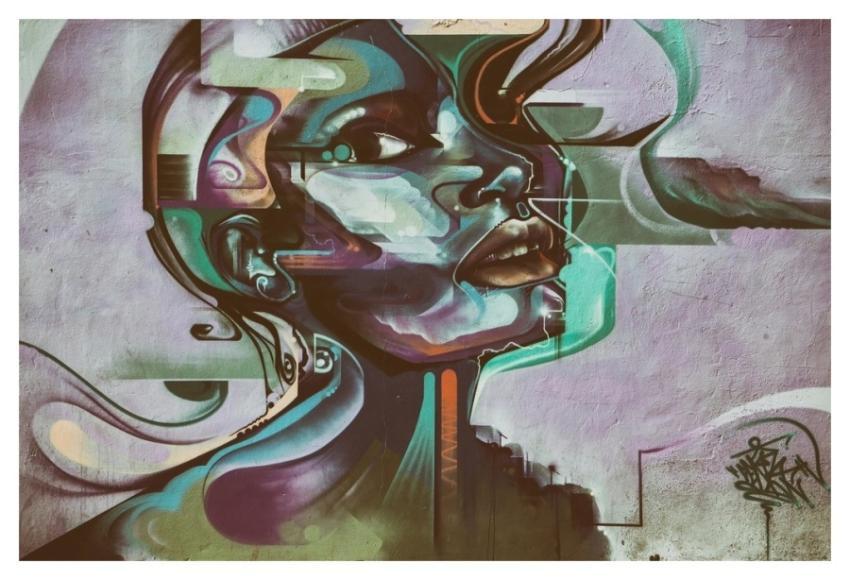 Street Art Portrait, creative woman