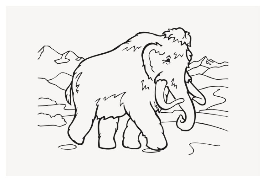 Mammoth clipart, animal illustration vector