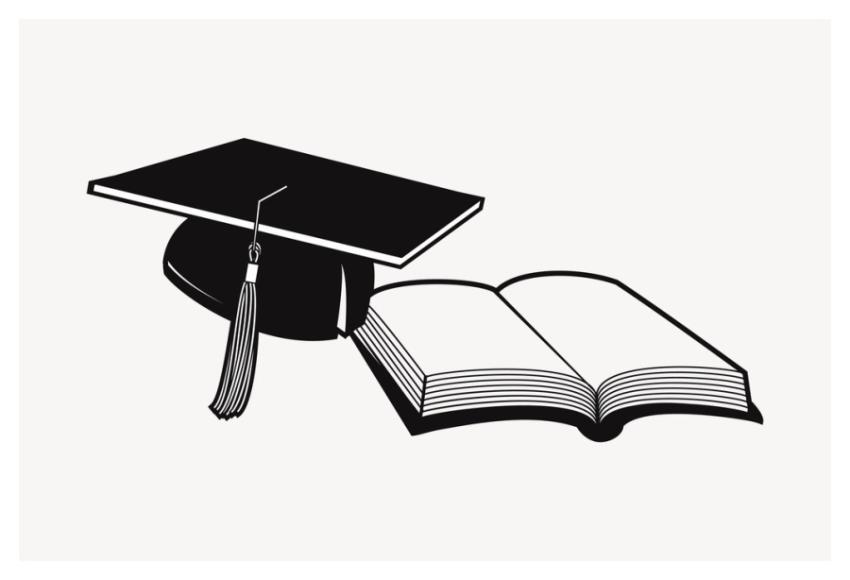 Graduation hat clipart, education illustration