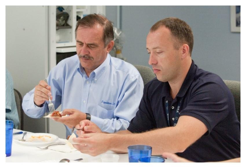 Expedition 36 Cosmonauts Sample Space Food
