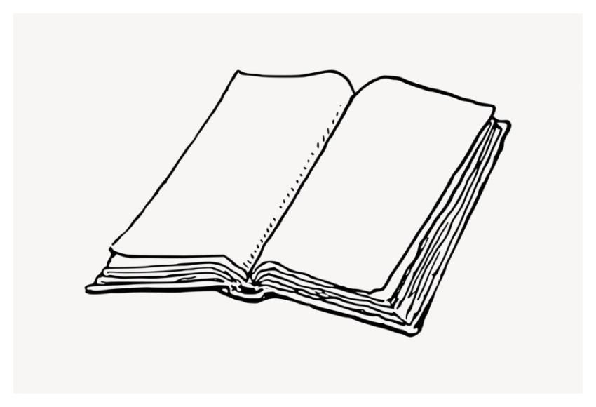 Book drawing, education illustration vector