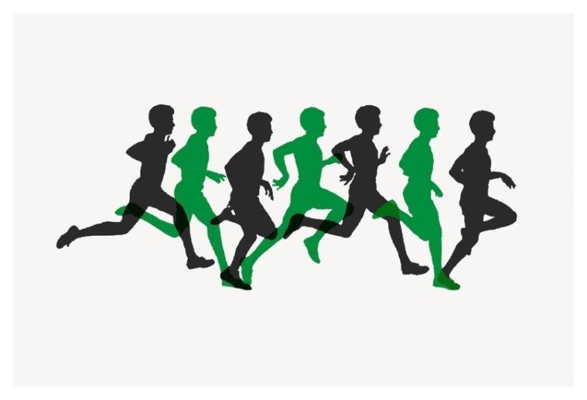 People running silhouette clipart, health