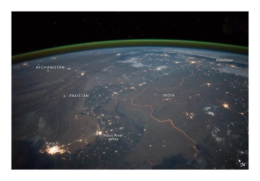India-Pakistan Border at Night