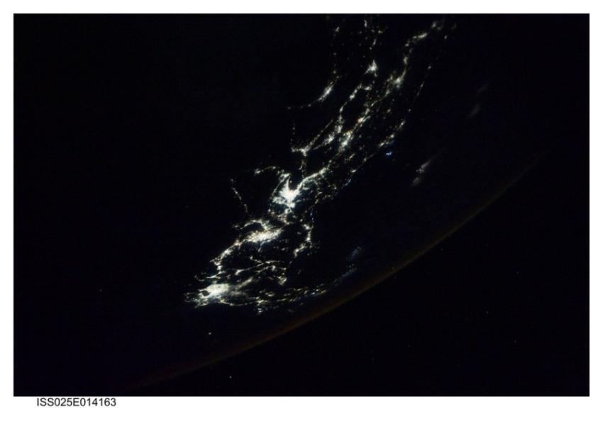 Japan at Night (NASA, International Space Station,