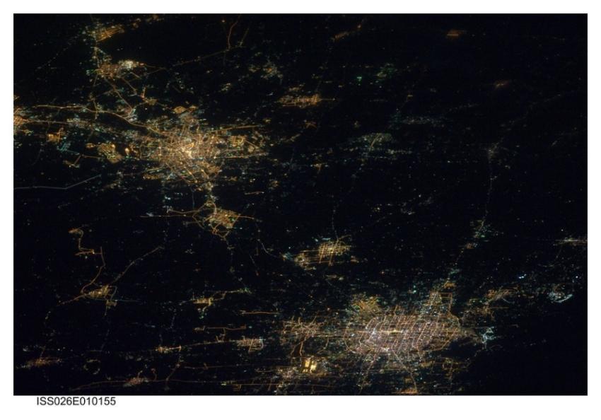 Beijing and Tianjin, China at Night (NASA, Interna